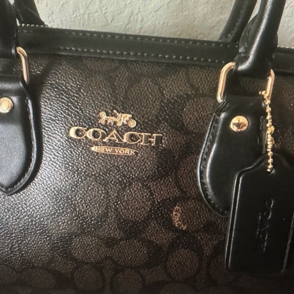 Coach Rowan Large Satchel Bag In Signature Canvas walnut black - Picture 2 of 6